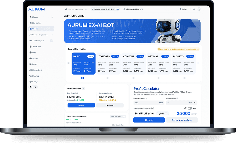 AURUM EX-AI Bot Dashboard - Real trading interface