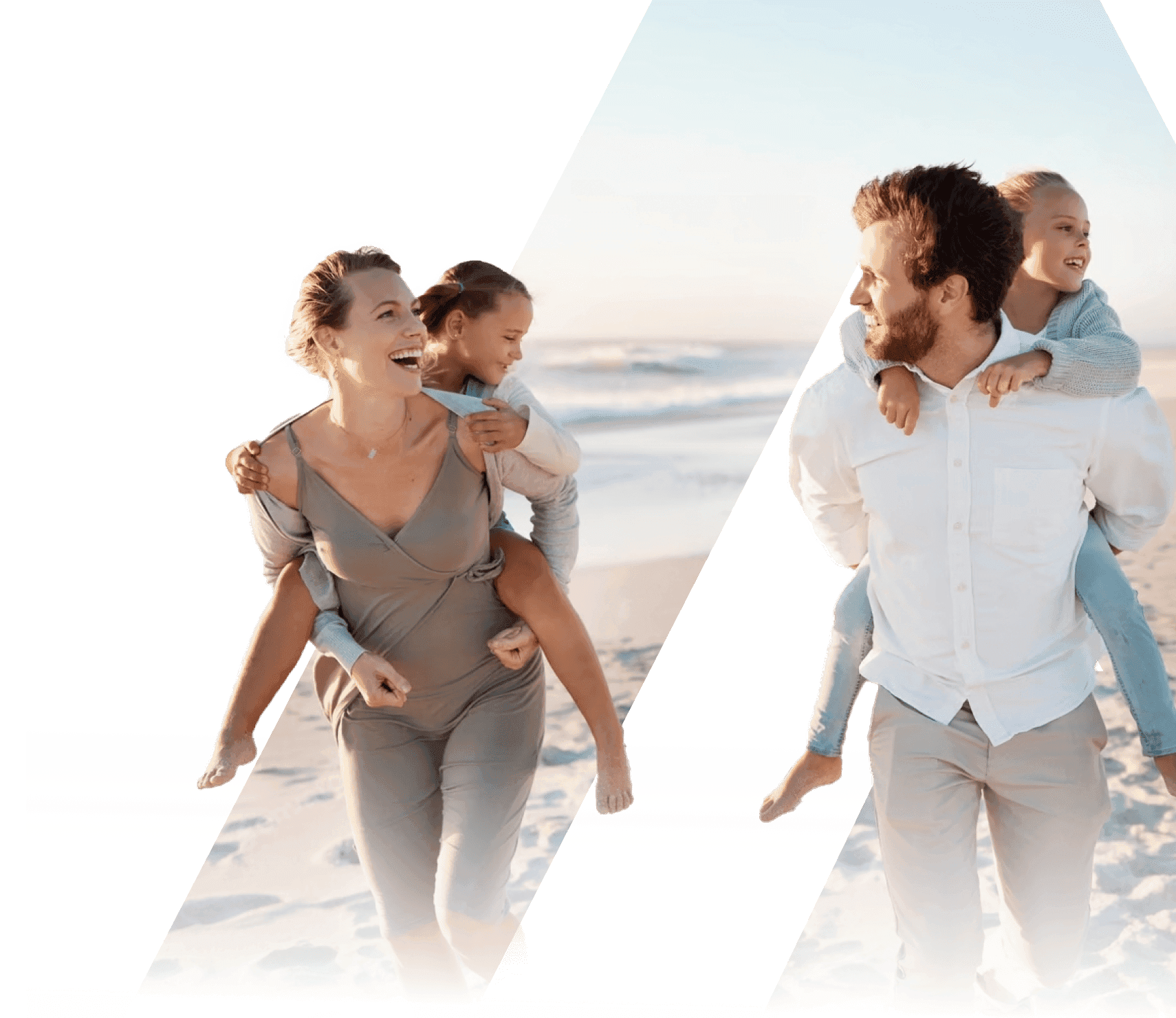 happy family on the beach