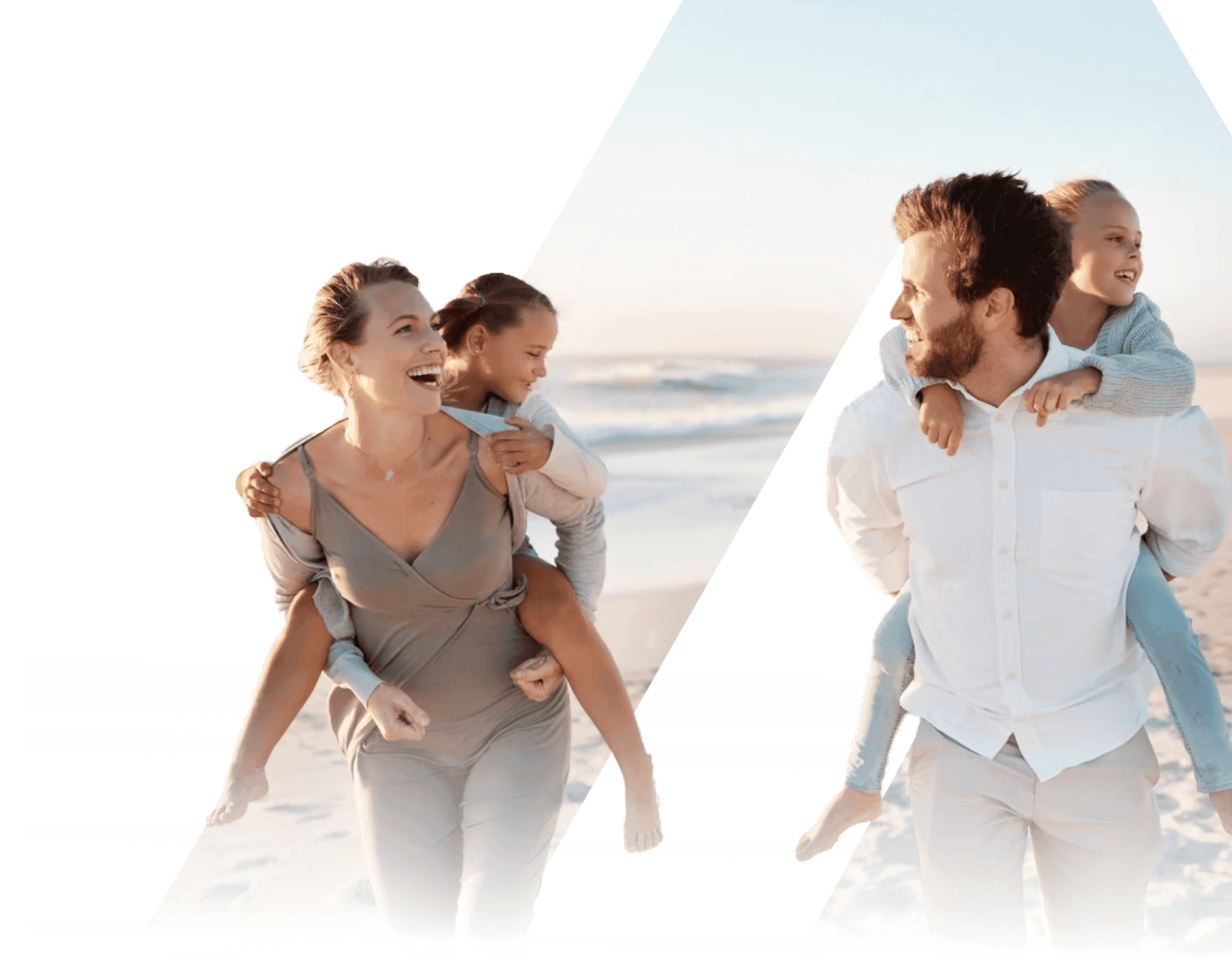 happy family on the beach