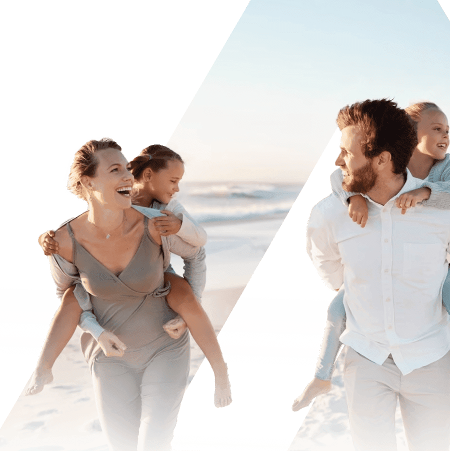 happy family on the beach