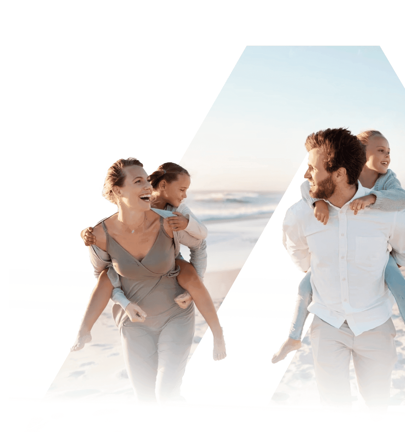 happy family on the beach