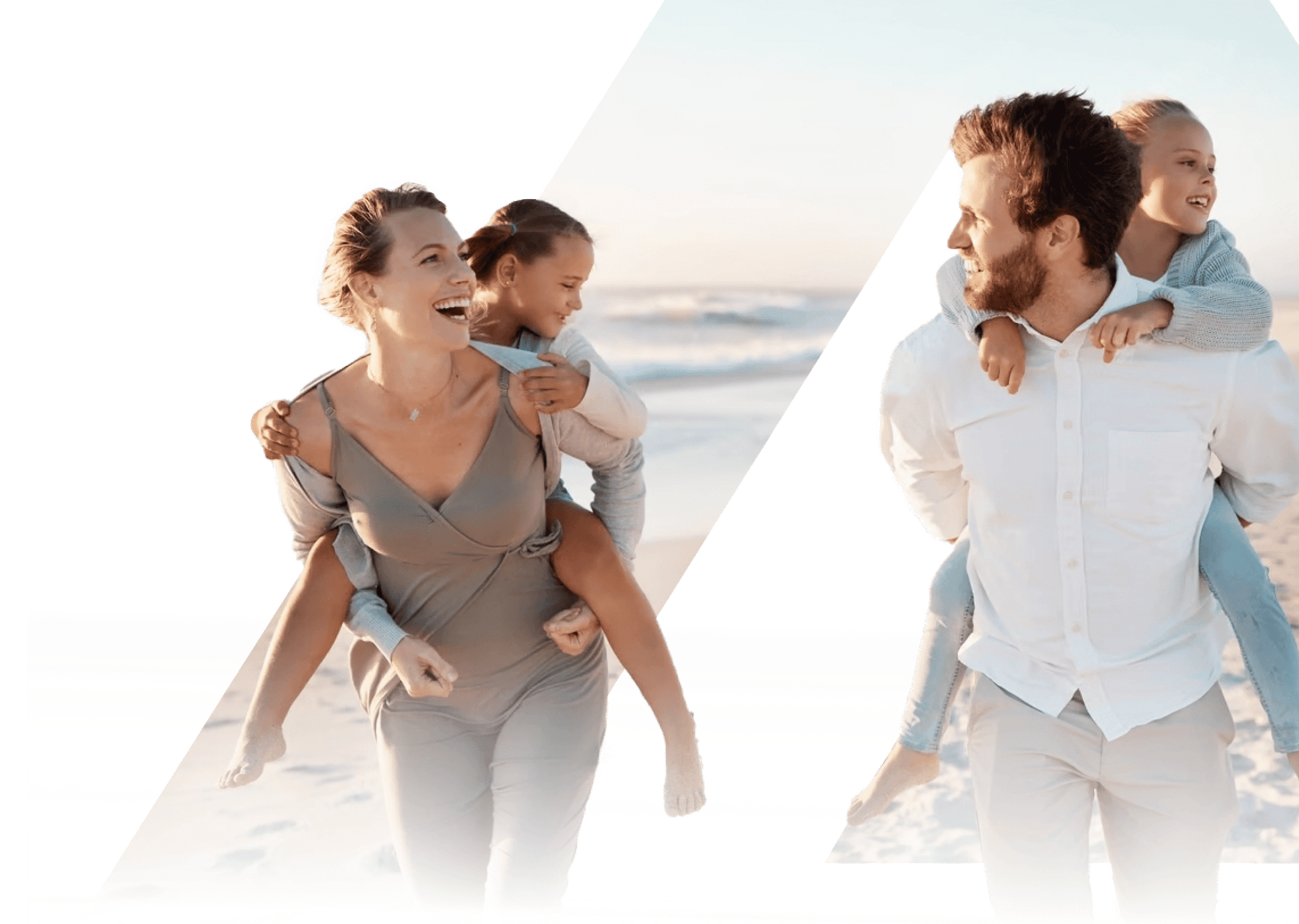 happy family on the beach