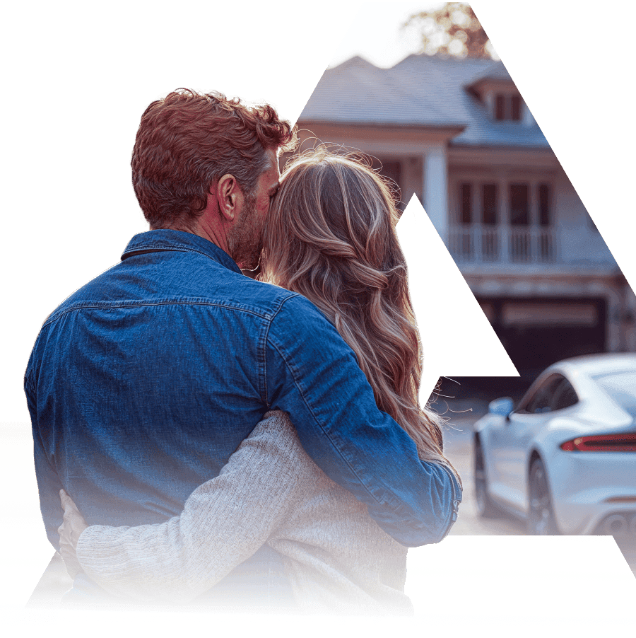 happy family with expensive car