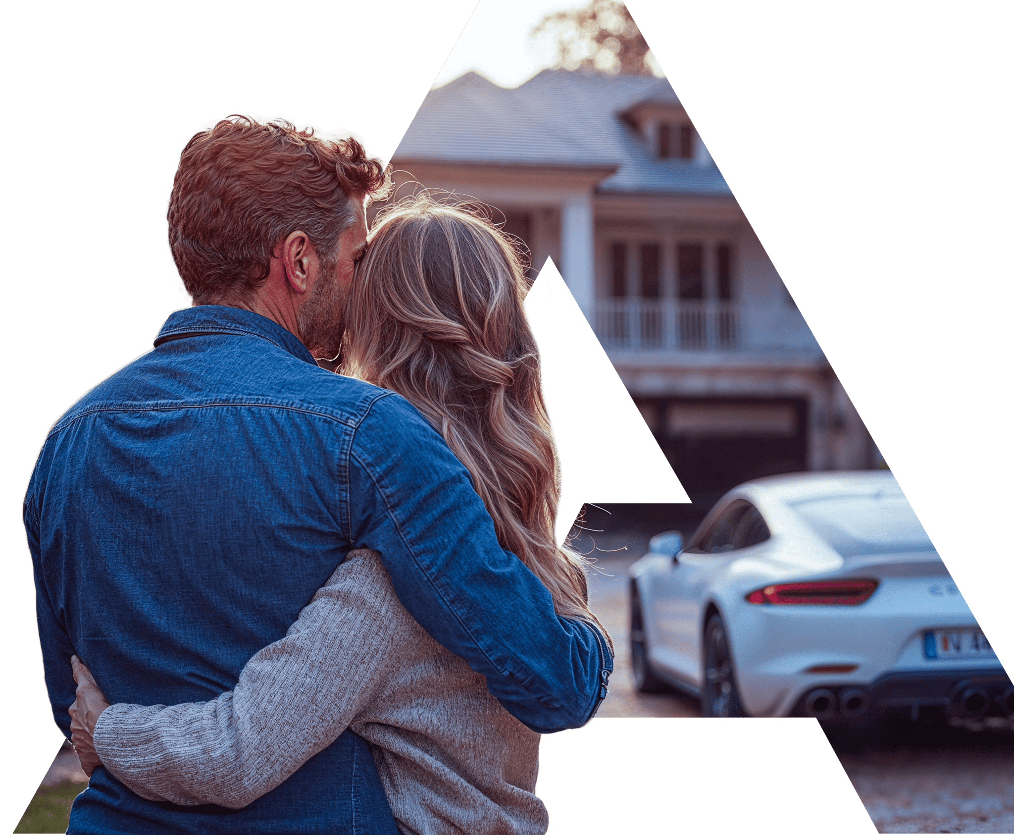 happy family with expensive car