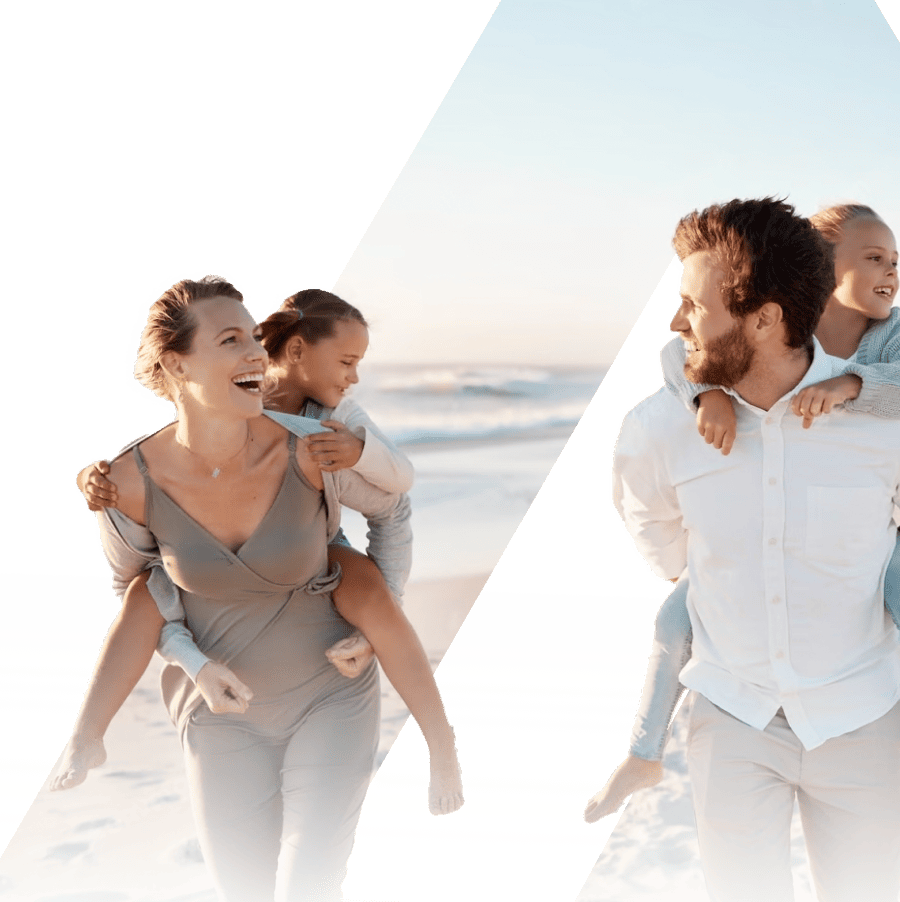 happy family on the beach